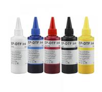 VJZYUTSW 100ML DTF Ink Transfer Film Textile Ink Compatible With L805 1800 1390 XP600 TX800 4720 I3200 DX5 DX7(BK C M Y White)