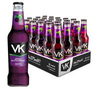 VK Alcopop Bottles 24 x 275ml Case - VK Apple & Blackcurrant - Fruity Vodka Based Alcopop Premixed Drink, 3.4% ABV Ready To Drink