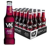 VK Alcopop Bottles 24 x 275ml Case - VK Black Cherry - Fruity Vodka Based Alcopop Premixed Drink, 3.4% ABV Ready To Drink Cherry