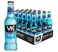 VK Alcopop Bottles | 24 x 275ml Case | VK Blue | Fruity Vodka Based Alcopop Premixed Drink | 3.4% ABV | Ready To Drink | Sparkling Blue Vodka Drinks | Perfect for Parties | Glass Bottles