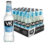 VK Alcopop Bottles | 24 x 275ml Case | VK Ice | Fruity Vodka Based Alcopop Premixed Drink | 3.4% ABV | Ready To Drink | Sparkling Lemon Vodka Drinks | Perfect for Parties | Ice Original Lemon