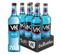 VK Alcopop Bottles | 6 x 70cl | VK Blue | Big Bottles | Vodka | Pre Mixed & Ready to Drink | 3.4% ABV | Party Drink | Maximum Flavour Sparkling Vodka Drink | Blue Drink