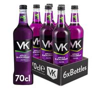 VK Alcopop Bottles | VK Apple & Blackcurrant | 6 x 70 ig Bottles X6 | Vodka | Pre Mixed & Ready to Drink | 3.4% ABV | Party Drink | Maximum Flavour Sparkling Vodka Drink