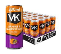 VK Alcopop Cans | Orange & Passion Fruit | 24 x 330ml | 3.4% ABV | Sparkling Vodka Drink | Pre-Mixed Cans | Ready To Drink Pack |