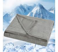 VK·LIVING Cooling Blanket Double Sided Summer Cool Throw with Japanese Arc-Chill 3.0 Q-Max ≥0.5, Lightweight Breathable Cold Blankets for Bed Sofa Travel, Adult Kids, 130X150CM Grey