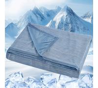 VK·LIVING Cooling Blanket, Q-Max ≥0.5 Cooling Fiber Double Sides Summer Blankets, Lightweight Breathable Cool Throw for Bed Sofa Travel Hot Sleepers Adult Kids, 150X200CM Blue