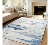 VK·LIVING Upgraded 14.5mm Thick Sponge Extra Large Abstract Rug Non-Slip Medium Pile Modern Area Rugs for Living Room Bedroom Office Blue & Grey 200x300CM