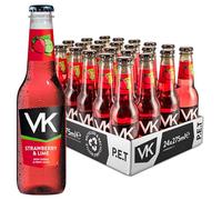 VK Strawberry & Lime Drinks | Plastic Bottles | 24 x 275ml Case Pack | Vodka Alcopop | PET Plastic Bottles for Events | Weddings, Parties, Festivals | NOT GLASS | Glass free | Alcoholic Drink