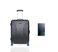 VK Vivien Kondor London (Cabin Suitcase + Power Bank Combo) Carry on Small Luggage Suitcase with 10000 mAh Slim Portable Charging Powerbank (Black, Black Cabin Suitcase)
