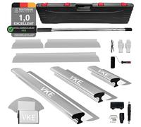 VKE Drywall Skimming Blade Set Stainless Steel 30/50/80cm, Speed Skim 2.1m Extension Handle, Professional Plastering Spatula for Large Working Area Wall Decoration, 3 Extra Skimming Blades(6 PCS)