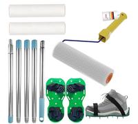 VKE Spiked Roller Self Levelling 150cm Extension Pole, Spike Roller for Self Levelling Floor 230mm, Screeding Tools Kit with Spiked Shoes Paint Roller for Self-Leveling Concrete