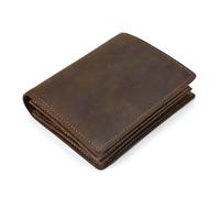 VKEID Wallets Men's Leather Wallet Vintage Crazy Horse Leather Vertical Wallet Head Layer Cowhide Multi Card Position Coin Purse Card Bag Men's Wallet