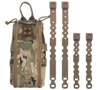 VKINGBOR Outdoor Tactical Multi-Functional Military Fan Portable MOLLE System Medical kit, Quick use First aid kit, can be Fixed on Your Tactical Vest with Plastic Inserts