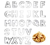 VKInman 26-Piece Stainless Steel Alphabet Letter Cookie Cutters Set, Large 3-Inch Size for Birthday Christmas New Year Holiday Party Decorations, Suitable for Fondant Biscuit Fruit Dough Crafting