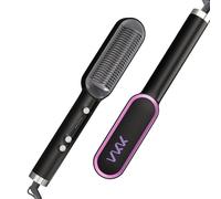 VKK Hair Straightener Brush,Flat Iron and Hair Brush 2-in-1,Anti-Scald,Fast Heating,5 Temp Settings(120℃-200℃),Professional Salon at Home