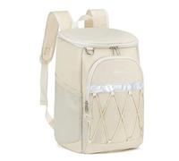 VKKZAAW Insulated Cooler Backpack 26 Cans Anti-Leakage Waterproof, Keeps Cold for 16 Hours, Beige, 18L, Perfect for Camping, Picnic, Beach, Hiking