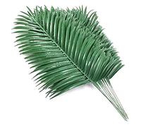 Vklopdsh 12Pcs Artificial Palm Leaves Plants Faux Palm Fronds Tropical Large Palm Leaves Greenery Plant for Leaves Hawaiian Party