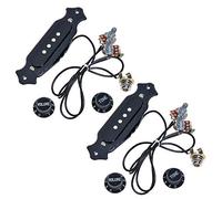 Vklopdsh 2 Sets of Pre-Wired Cigar Box Guitar Pickups with Volume and for Electricity Guitars