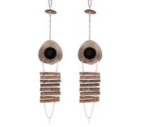 Vklopdsh 2X 100% Natural Coconut Husk Coconut Hide with Ladder for Bird Shell Hideaway Durable Habitat 2