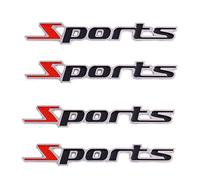 Vklopdsh 4 Pcs Metal Sports Letters Car Badge Sticker Emblem Decor