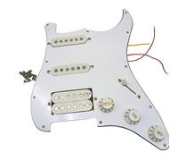 Vklopdsh Electric Guitar Pickguard Pickups Loaded Prewired Scratchplate Assembly 11 Hole SSH White