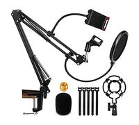 Vklopdsh Microphone Stand, Adjustable Desk Hanger, Scissor Arm, Microphone Boom for Blue, Snowball and Other Microphones, Recording, Games