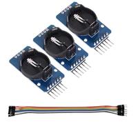 VKLSVAN 3PCS High Precision DS3231 AT24C32 IIC Real Time Clock Module Board Timer Memory Module Beats Replace DS1307 + 10P Jumper Cable