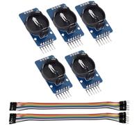 VKLSVAN 5PCS High Precision DS3231 AT24C32 IIC Real Time Clock Module Board Timer Memory Module Beats Replace DS1307 + 20P Jumper Cable