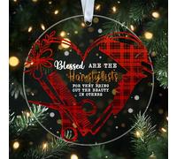 VKNDesigns Blessed are The Hairstylists Acrylic Christmas Ornament - Gift for Hairdresser