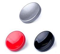VKO Metal Soft Shutter Release Button,Delicate Camera Shutter Button Black Red Grey 11mm Concave Surface(3 Pack)