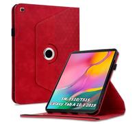 Vkooer 360° Rotating Case Compatible with Samsung Galaxy Tab A 10.1 2019 (SM-T510/T515/T517) 360° Rotatable Multi-Angle PU Leather Protective Case with Stand Function for Galaxy Tab A 10.1 Inches, Red