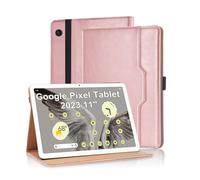 Vkooer Case for Google Pixel Tablet 11 Inch 2023 PU Leather Folio Flip Cover Multi-Angle Viewing Stand Protective Cover with Pocket & Pencil Holder - Rose gold