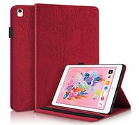 Vkooer Case for iPad 6th/5th Generation 9.7 inch iPad 2018/2017, ipad Air 2/Air 1 Premium PU Leather Folio Cover with Auto Sleep/Wake Multi Angle Stand - Red