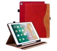 Vkooer Case for iPad 6th/5th Generation 9.7 inch with Pencil Holder - iPad 2018/2017, ipad Air 2/Air 1 Leather Folio Cover with Auto Sleep/Wake Multi Angle Stand - Red