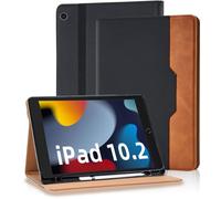 Vkooer Case for iPad 9th / 8th / 7th Generation with Pencil Holder 10.2-inch 2021/2020/2019, 10.5'' iPad Air 3/Pro 2017 PU Leather Folio Cover with Auto Sleep/Wake - Black