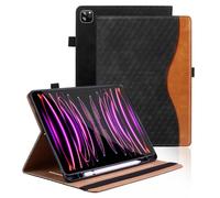 Vkooer Case for iPad Pro 11 Inch 2022/2021/2020/2018 with Pencil Holder, iPad Pro 11 inch (4th /3rd /2nd /1st Generation) Leather Folio Cover with Auto Sleep/Wake Multi Angle Stand - Black
