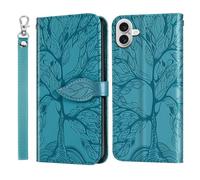 Vkooer Case for iPhone 17 Mobile Phone [6.3 Inch] Lightweight PU Leather Flip Wallet Magnetic Cover with Card Pocket Stand Function, Tree of Life Protective Case for iPhone 17-Turquoise