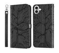 Vkooer Case for iPhone 17 Mobile Phone [6.3 Inch] Lightweight PU Leather Flip Wallet Magnetic Cover with Card Pocket Stand Function, Tree of Life Protective Case for iPhone 17-Black
