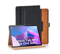 Vkooer Case for Lenovo Tab M10 Plus 3rd Gen 10.6 Inch 2022 PU Leather Multi-Angle Viewing Folio Case Protective Stand Cover with Front Pocket and Fixing Band for Lenovo Tab M10 Plus 3rd Gen - Black