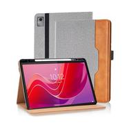Vkooer Case for Lenovo Tab M11 11 inch 2024 (TB-330FU /331FC) with Pencil Holder Canvas/PU Leather Folio Cover with Auto Sleep/Wake Multi Angle Stand - Grey