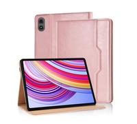 Vkooer Case for Redmi Pad 2 Pro 2025/Pad pro 12.1 2024/Poco Pad M11 PU Leather Multi-Angle Viewing Folio Case Protective Stand Cover with Front Pocket and Fixing Band for Tab Redmi Pad 2 Pro,Rose gold