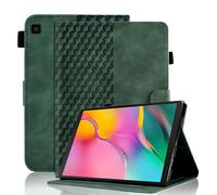 Vkooer Case for Samsung Galaxy Tab A 10.1 Inch 2019 Protective Case SM-T510/T515 PU Leather Folio Case Cover Case Cube with Stand Function Card Pocket Dark Green