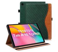 Vkooer Case for Samsung Galaxy Tab A 10.1 Inch 2019 Protective Case SM-T510/T515 PU Leather Folio Cover Case with Card Pocket for Samsung Tab A 10.1 2019 - Dark Green