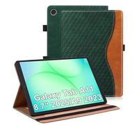 Vkooer Case for Samsung Galaxy Tab A11 8.7" 2025/ A9 8.7" 2023 PU Leather Tablet Protective Cover Stand Case Samsung Tab A11 8.7'' Shell with Card Holder - Dark green