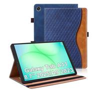Vkooer Case for Samsung Galaxy Tab A11 8.7" 2025/ A9 8.7" 2023 PU Leather Tablet Protective Cover Stand Case Samsung Tab A11 8.7'' Shell with Card Holder - Dark blue