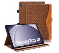 Vkooer Case for Samsung Galaxy Tab A9 8.7 inch 2023 (Model SM-X110/X115) PU Leather Tablet Protective Cover Stand Case Samsung Tab A9 8.7'' Shell with Card Holder - Brown