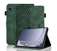 Vkooer Case for Samsung Galaxy Tab A9 (8.7 inch) 2023 SM-X110/ X115 [Card Holder] PU Leather Folio Flip Cover with Multi Viewing Stand for Samsung Tab A9 2023 - Dark green