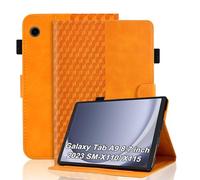 Vkooer Case for Samsung Galaxy Tab A9 (8.7 inch) 2023 SM-X110/ X115 [Card Holder] PU Leather Folio Flip Cover with Multi Viewing Stand for Samsung Tab A9 2023 - Orange