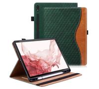 Vkooer Case for Samsung Galaxy Tab S9 11 inch 2023 (Model SM-X710/X716B/X718U) PU Leather Tablet Protective Smart Cover Stand Case Samsung Tab S9 Shell with Pencil Holder - Dark green