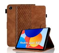 Vkooer Case for Xiaomi Redmi Pad SE 8.7" 2024 Premium PU Leather Folio Cover with Multi Angle Viewing Stand and Card Slots Smart Shell for Redmi Pad SE 8.7" Tablet, Brown